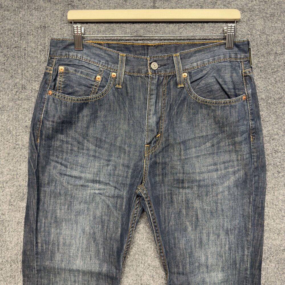 Levi's 527 Slim Bootcut Jeans Mens 32x30 Dark Wash Blue Denim 5-Pocket - Picture 2 of 16
